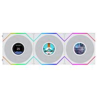 Lian Li Uni Fan TL 1.8in LCD Flex 2.4GHz Wireless 120mm ARGB Fan 3 Pack - White (12TLLCD1F3W)