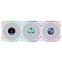 Lian Li Uni Fan TL 1.8in LCD Flex 2.4GHz Wireless 120mm Reverse Blade ARGB Fan 3 Pack - White (12RTLLCD1F3W)