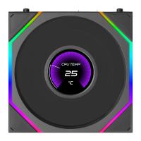 Lian Li Uni Fan TL 1.8in LCD Flex 2.4GHz Wireless 120mm Reverse Blade ARGB Fan - Black (12RTLLCD1F1B)