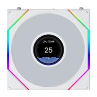 Lian Li Uni Fan TL 1.8in LCD Flex 2.4GHz Wireless 120mm Reverse Blade ARGB Fan - White (12RTLLCD1F1W)