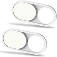 Metal Webcam Cover Slide, Ultra-Thin Camera Privacy Cover for Laptop, MacBook, Tablet, PC and Smartphone, Silver (2 Pack)