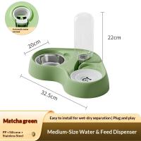 Kitchenware-Home-Pets-Yellow-2-in-1-Automatic-Pet-Feeder-Water-Dispenser-Set-Anti-Tip-Anti-Spill-Double-Bowl-Non-Slip-Stable-Pet-Feeding-Station-for-Cats-and-Dogs-1