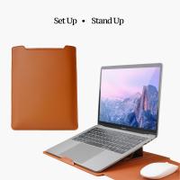 Laptop-Carry-Bags-13-14-Inch-Waterproof-PU-Leather-Laptop-Sleeve-with-Stand-Protective-Case-for-MacBook-Air-Pro-iPad-HP-Dell-Surface-Laptops-Brown-6