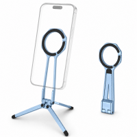 Magnetic Phone Tripod Mini Portable for Travel and Streaming - Blue