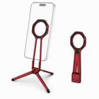 Magnetic Phone Tripod Mini Portable for Travel and Streaming - Red