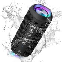 24W Portable Bluetooth Speaker IPX7 Waterproof Wireless Stereo Speaker, 30H Playtime RGB Lights Outdoor Speaker with EQ Modes