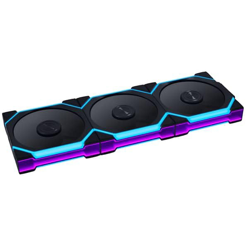 Lian Li Uni Fan SL Flex 120mm Reverse Blade ARGB Black Fan - 3 Pack (12RSL1F3B)