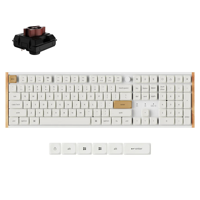 Keychron K5 Ultra 8K Wireless Custom White Mechanical Keyboard - Milk POM Brown Switch (KBKCK5UP3)