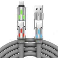 Generic 4 in 1 RGB USB Type-A + 8 Pin and USB Type-C Cable - Grey 1m (CB-4IN1-Grey)