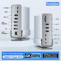USB-Hubs-15-in-1-USB-C-Dock-Triple-4K-60Hz-Display-Gigabit-LAN-100W-PD-USB3-2-SD-TF-Audio-Augearix-2