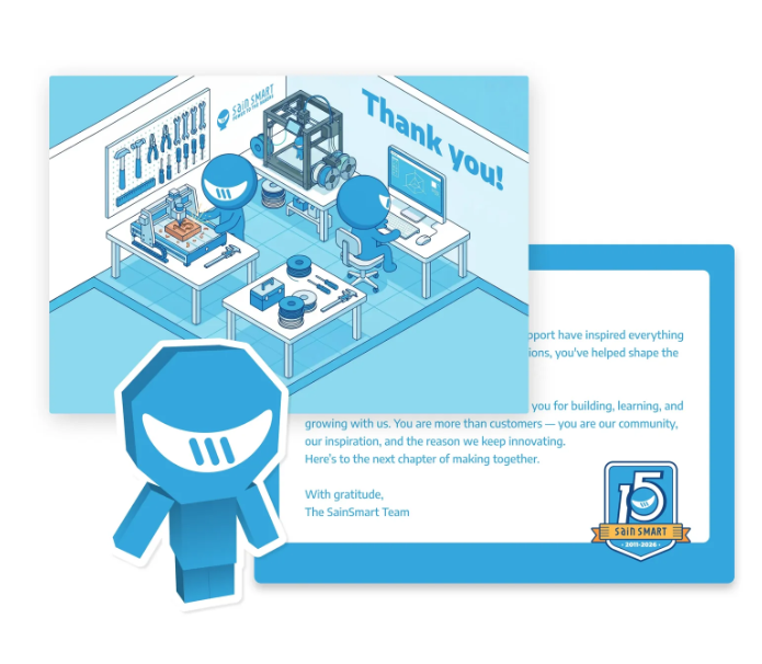 SainSmart 15th Anniversary Exclusive Thank You Card