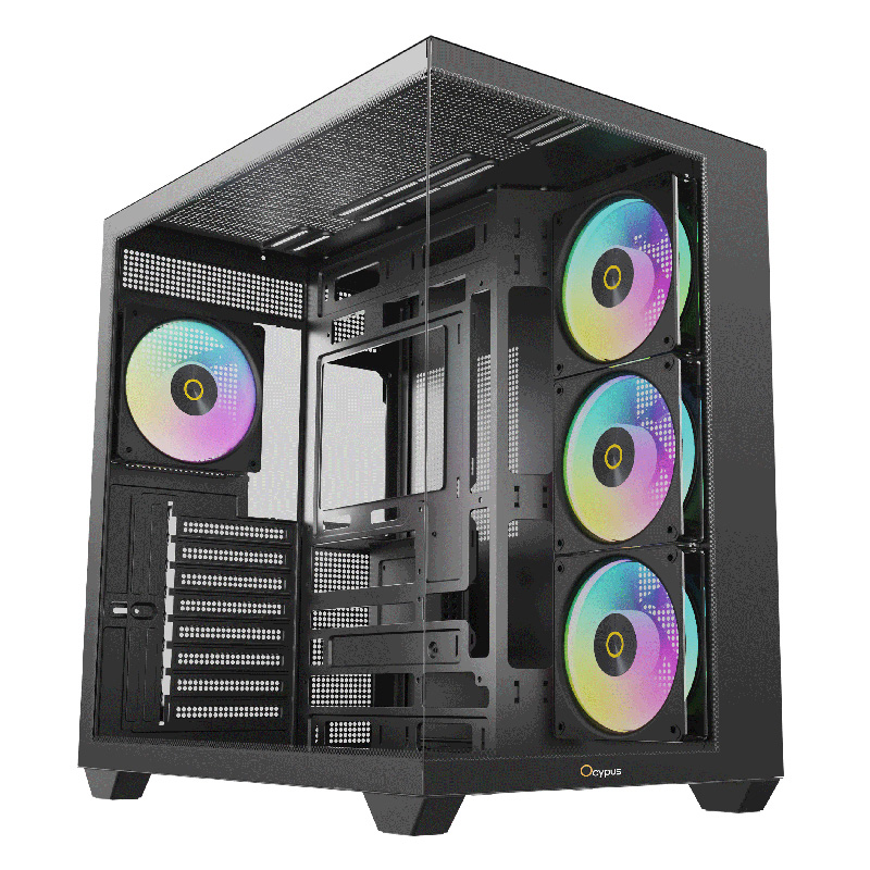 Ocypus Gamma C74 ARGB Mid Tower ATX Case - Black (Gamma-C74-BKD400XX-GL)
