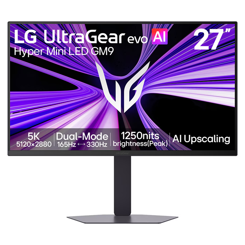 LG UltraGear Evo AI GM9 27in 5K UHD 165Hz / QHD 330Hz IPS Dual Mode Gaming Monitor (27GM950B-B)