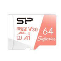 SP Silicon Power Superior PRO 4K/HD 64GB Micro SDXC Card 100MB/s Read & 80MB/s Write U3, C10, A1, V30 with Adapter - SZ064GBSTXDV3V20AU