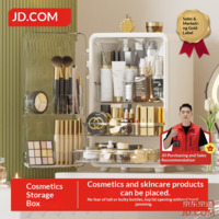 JD Cosmetics Storage Box Desktop Organizer for Skincare and Jewelry White 1 Piece