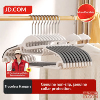 JD Super Non-Slip Hangers No-Mark Plastic Clothes Hangers for Home Use 10pcs White