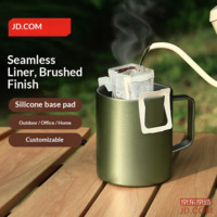 JD Stainless Steel Double Insulated Desk Mug 420mL Outdoor Camping Cup 304 Coffee Cup Olive Green