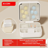 JD Portable Compartment Pill Box, Travel Organizer, Waterproof & Moisture-Proof Storage for Medicine & Jewelry