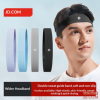 JD Sports Headband Unisex Sweat-Absorbing for Running, Basketball, Fitness, Sweat-Stopping, Wide, Black