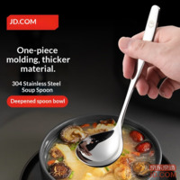 JD Spoon Soup Ladle 304 Stainless Steel Dining Spoon [Deepened Head] 1 Piece