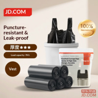 JD Vest Garbage Bags 50*65cm*100pcs 8μ0.8 Silk Handle Kitchen Home Thick Large