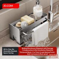 JD Kitchen Rack Cloth Holder Draining Rack Wall-mount Sink Sponge Organizer Kitchen Tools