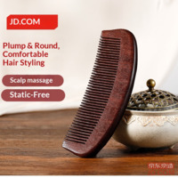 JD Health Bureau Large Red Sandalwood Comb Natural Anti-Hair Loss, Static, Wedding Gift