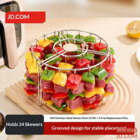 JD Grilling Rack, Air Fryer Baking Stand, Oven Roasting Rack, 304 Stainless Steel, 【Vertical Non-Turning】30 Skewers