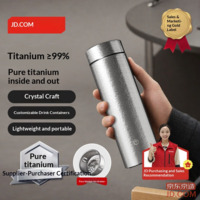 JD Pure Titanium Thermos Cup, Tea Separation [Titanium Health], Pocket Carry Unisex Water Cup 300ml
